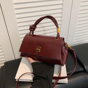 New Flap Bag with Shoulder and Crossbody Straps a Lock and Chain Square Design