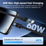Fast Charging 60W 27W Type C to Type C Cable Transparent with Light