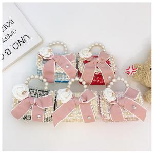 Girls Cute Style Bow Princess Pearl Chain Crossbody Bag
