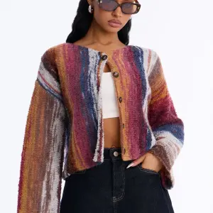 Bonfire Air Abstract Cardigan - Multi Color