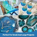 72oz Crystal Clear Epoxy Resin Kit Casting and Coating for River Table Tops, Art Resin,Jewelry Projects, DIY,Tumblers, Molds, Art Painting with 12 Mica Powders, 10×8oz Clear Measuring Cup