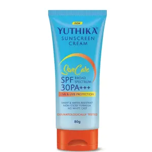 Yuthika Sunscreen Lotion SPF 30 PA+++ 80g | High Protection, Non-Greasy Formula, UVA & UVB Protection for all Skin Types 80 GM