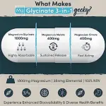 Magnesium Glycinate 3-in-1 Complex - 1800mg Magnesium Supplements as Magnesium Bisglycinate, Magnesium Citrate & Magnesium Malate - 90 Vegan Capsules, Triple High Absorption - 384mg Elemental, UK Made