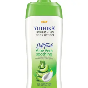 Yuthika Aloe Vera Soft Touch Body Lotion for Women & Men, Lightweight, Non-Greasy Moisturizer for Soft, Smooth Skin, All Skin Types (500ml)