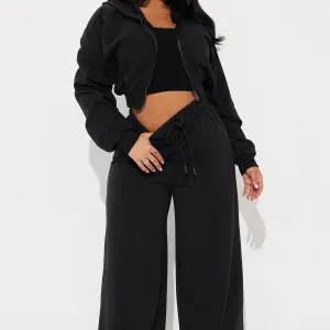 Savannah Fleece Pant Set - Black