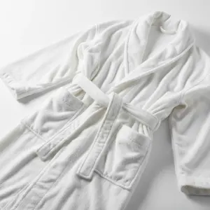 Cotton Bathrobe XL 550GSM Terry Inside White