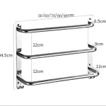 ZJYWMM Towel Rack With Three Rods With Hook 304 Stainless Steel, Bathroom Wall-mounted Towel Rail Easy To Clean 60cm (Size : 80cm)