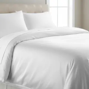 Duvet Cover Twin 220TC 165 x 225cm 60/40 Poly-Cotton Satin Finish White