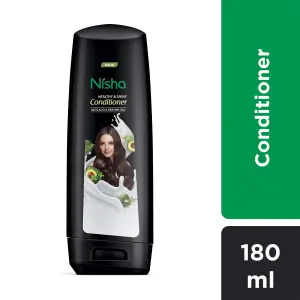 Nisha Conditioner for Women, Healthy & Shiny Formula with Avocado & Brahmi Oils, Nourishes & Softens Hair, Restores Natural Shine & Softness, Conditioner for Dry and Frizzy Hair, 180 ML Bottle