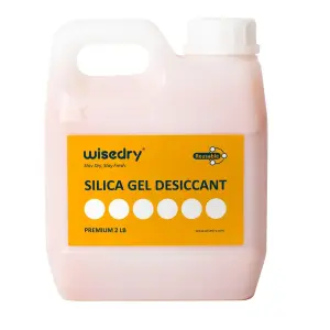 wisedry Silica Gel Desiccant Beads Bulk Reusable with Color Indicating Orange to Green - 0,9kg (2LBS), Bead Size 2-4 mm, Rechargeable