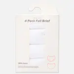 4-Pack Full Cotton Briefs - White