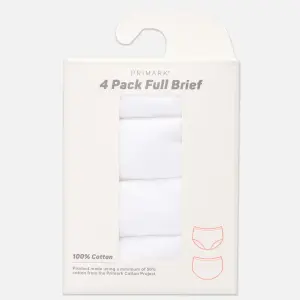4-Pack Full Cotton Briefs - White