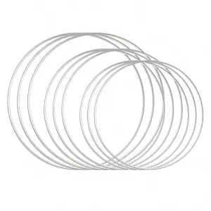 1pc/5pcs /10pcs 4 Sizes Metal Floral Hoop Wreath Macrame Silvery Hoop Rings For DIY Floral Macrame Hoop, Wedding Decorations, Dream Catcher And Wall Hanging Crafts, Valentine Day, Gift Gifts Birthday Graduation