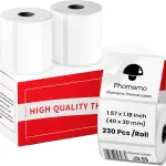 Phomemo M110 Labels Compatible with Phomemo M110/M120/M200/M220/M221 Label Printer, Multi-Purpose Label Tape Self-Adhesive Thermal Paper, Black on White, 1.57"x1.18" (40x30mm) 690 Labels/3Roll