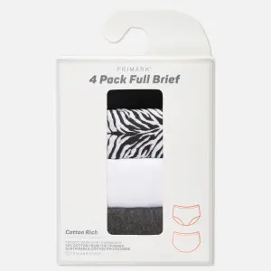 4-Pack Full Briefs - White/Black