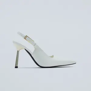 Put The Time In Slingback Pumps - White