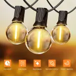 Torkase 60FT Solar String Lights Outdoor with Remote, Commercial Grade Patio Lights with 25+2 Shatterproof G40 Globe LED Filament Bulbs, Dimmable Outside Edison Hanging Light for Backyard Party Decor