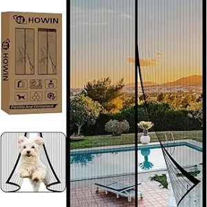 Fly Screens Doors Nets Patio Curtain Insect Mesh for Keeping Out Flies & Bug, Flyscreen French Doors, Screen Door Fly Screen, Magnetic Fly Curtain(90x220cm, Black)