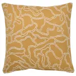 GULDFLY Cushion cover, dark yellow/off-white