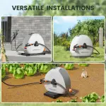 Giraffe Tools 40M Retractable Garden Hose Reel, Ground Mounted