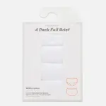 4-Pack Full Briefs - White