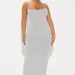 Missing Me Ribbed Maxi Dress - Heather Grey